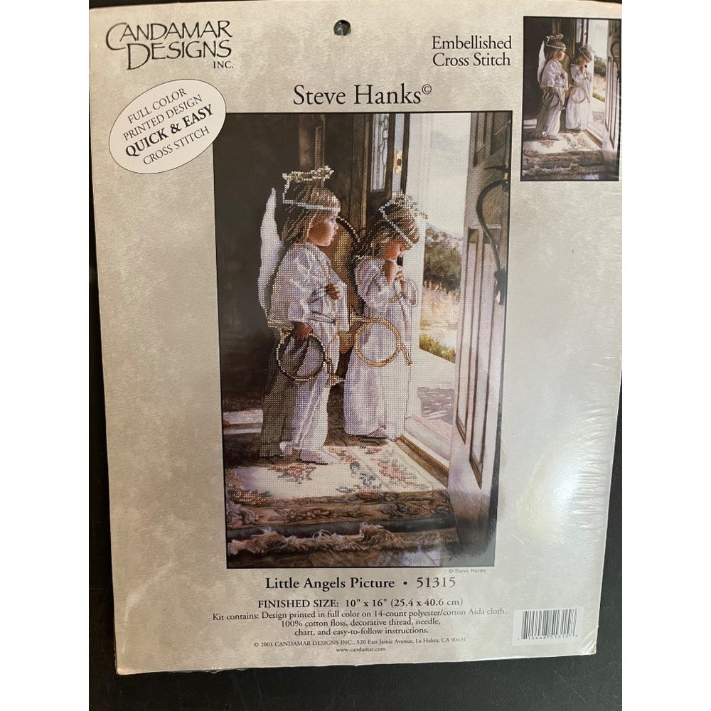 NIB Candamar Designs Cross Stitch Kit Little Angels Embellished 51315 Cherubs